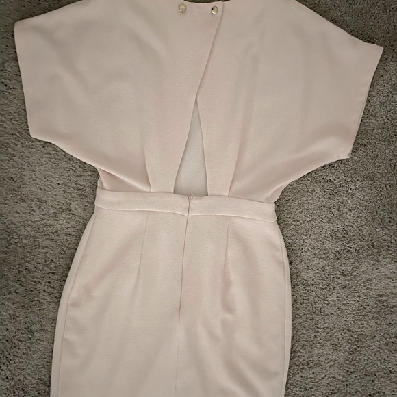 Asos Blush Crepe Midi Dress with Cut Out on Back - Picture 4 of 9